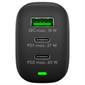 Goobay Multiport Rask Lader - 65W, 2x USB-C, USB-A