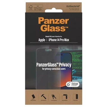 PanzerGlass Classic Fit Privacy iPhone 14 Pro Max Skjermbeskytter