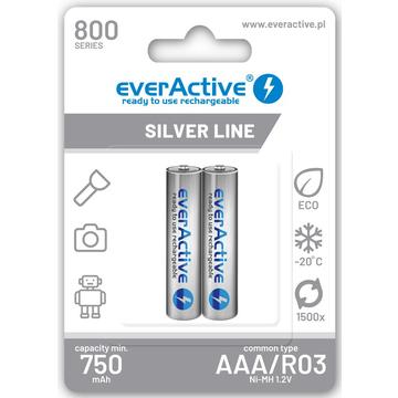 EverActive Silver Line EVHRL03-800 Oppladbare AAA-batterier 800mAh - 2 stk.