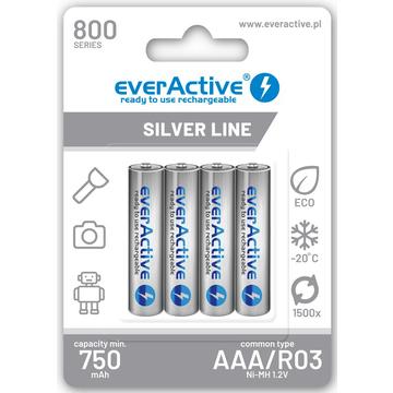 EverActive Silver Line EVHRL03-800 Oppladbare AAA-batterier 800mAh - 4 stk.