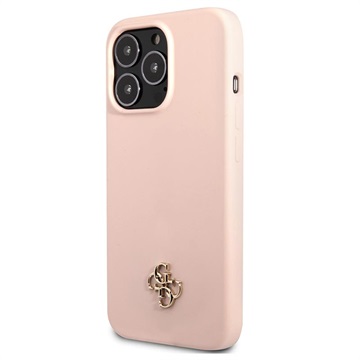 Guess 4G Metal Logo iPhone 13 Pro Max Silikondeksel (Bulk) - Rosa