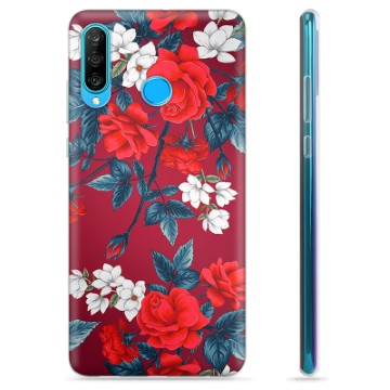 Huawei P30 Lite TPU-deksel - Vintage Blomster