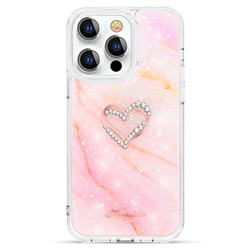 Kingxbar Epoxy Series iPhone 13 Pro Hybrid-deksel - Rosa