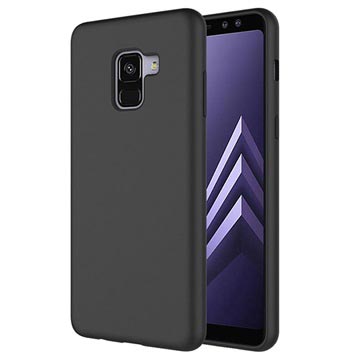 Samsung Galaxy A8+ (2018) Liquid Silikondeksel (Åpen Emballasje - Utmerket) - Svart