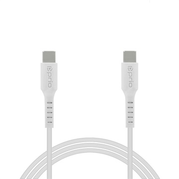 Prio High-Speed Type-C Kabel - 1,2m - 100W, 5A - Hvit