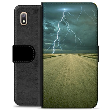 Samsung Galaxy A10 Premium Lommebok-deksel - Storm