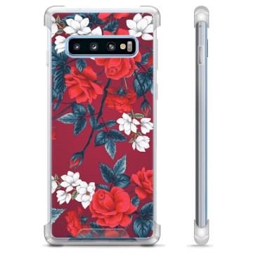 Samsung Galaxy S10 Hybrid-deksel - Vintage Blomster