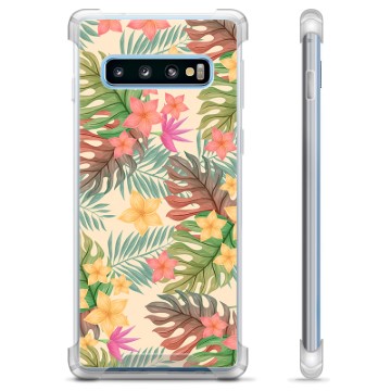 Samsung Galaxy S10+ Hybrid-deksel - Rosa Blomster