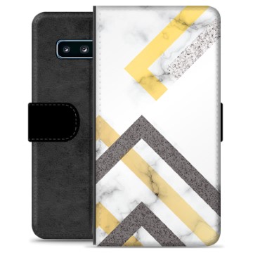 Samsung Galaxy S10+ Premium Lommebok-deksel - Abstrakt Marmor