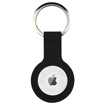 Apple AirTag Silikondeksel med Nøkkelring - Svart