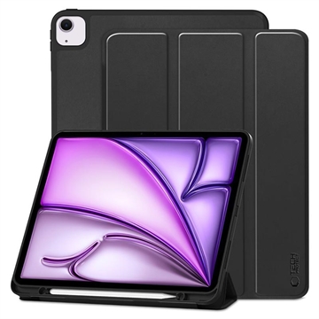iPad Air 13 (2024) Tech-Protect SmartCase Pen Tri-Fold Folio-deksel - svart
