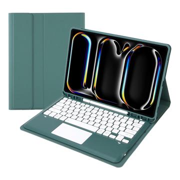 iPad Pro 13 (2024) Etui med Bluetooth-tastatur - Mørkegrønn