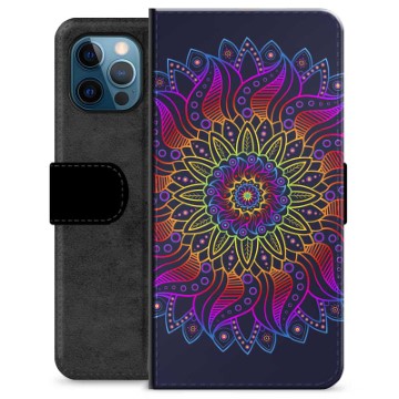 iPhone 12 Pro Premium Lommebok-deksel - Fargerik Mandala