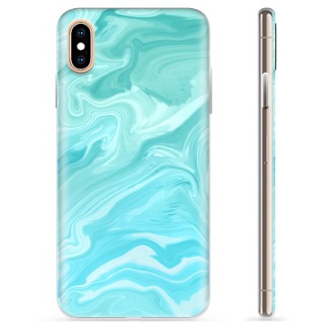 iPhone XS Max TPU-deksel - Blå Marmor