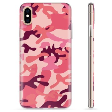 iPhone XS Max TPU-deksel - Rosa Kamuflasje