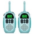 2 stk DJ100 Walkie Talkie leker for barn Interphone Mini håndholdt sender/mottaker 3 km rekkevidde UHF-radio med nøkkelbånd - blå+blå