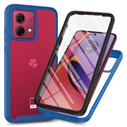 Motorola Moto G84 360 Beskyttelse Deksel - Blå / Klar