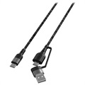 4smarts ComboCord CA 2-i-1 Ladekabel - 1.5m - Svart