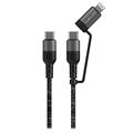 4smarts ComboCord CL USB-C / USB-C og Lightning Kabel - 1.5m - Svart