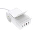 4smarts Desk GaN 6-i-1 Strømskinne - 2x EU Plugs, 2x USB-C, 2x USB-A - Hvit