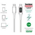 4smarts DigitCord USB-C / USB-C-kabel - 100W, 1.5m - Hvit