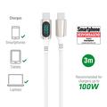 4smarts DigitCord USB-C / USB-C-kabel - 100W, 3m - Hvit