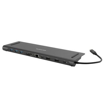 4smarts MultiScreen 11-i-1 USB-C Hub / stativ for bærbar PC - svart / grå