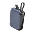 4smarts Pocket 10000mAh Power Bank m. USB-C-kabel - 30W - Stålblå