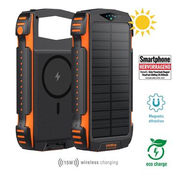 4smarts TitanPack UltiMag robust solcellebank 20000mAh - oransje / svart