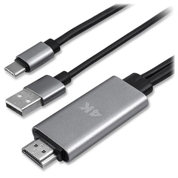 4smarts USB-C / HDMI 4K UHD Kabel Adapter - 1.8m - Svart