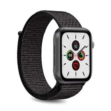 Apple Watch Ultra 2/Ultra/9/8/SE (2022)/7/SE/6/5/4/3/2/1 Puro Nylon Sport-rem - 49mm/45mm/44mm/42mm - svart