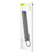 Baseus 11 i 1 HUB Enjoyment Series USB Type-C-dokkingstasjon CATSX-G0G - Grå