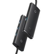 4-i-1 Baseus Lite Series USB til 4x USB 3.0-hub WKQX030201 - 2 m - svart