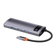 Hub 5in1 Baseus Metal Gleam Series CAHUB-CX0G, USB-C til 3 x USB 3.0 + HDMI + USB-C PD