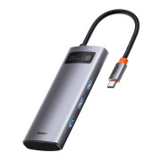 Hub 5in1 Baseus Metal Gleam Series CAHUB-CX0G, USB-C til 3 x USB 3.0 + HDMI + USB-C PD