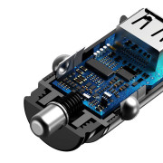 Baseus sirkulær 2xUSB QC3.0 5A 30W billader CCALL-YD01 - svart