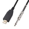 6.35mm jack til gitar-USB-lydkabel - 2m