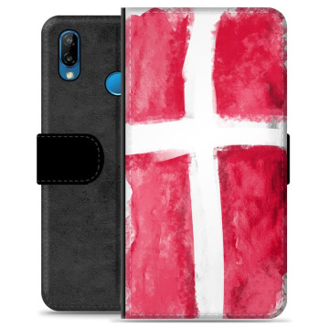 Huawei P20 Lite Premium Lommebok-deksel - Dansk Flagg