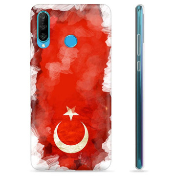 Huawei P30 Lite TPU-deksel - tyrkisk Flagg