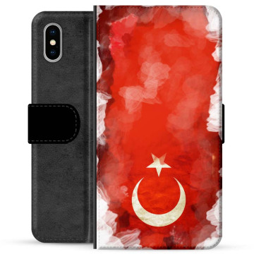 iPhone X / iPhone XS Premium Lommebok-deksel - tyrkisk Flagg