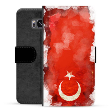 Samsung Galaxy S8+ Premium Lommebok-deksel - tyrkisk Flagg