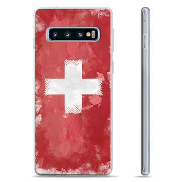 Samsung Galaxy S10+ TPU-deksel - Sveitsisk Flagg