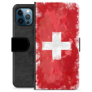 iPhone 12 Pro Premium Lommebok-deksel - Sveitsisk Flagg