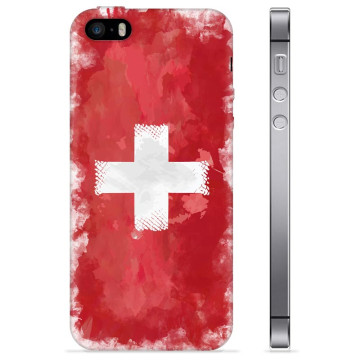 iPhone 5/5S/SE TPU-deksel - Sveitsisk Flagg