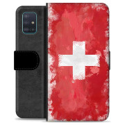 Samsung Galaxy A51 Premium Lommebok-deksel - Sveitsisk Flagg