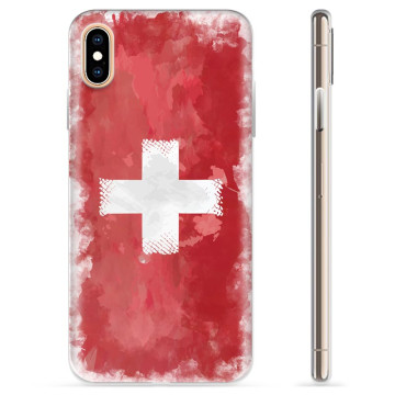 iPhone X / iPhone XS TPU-deksel - Sveitsisk Flagg