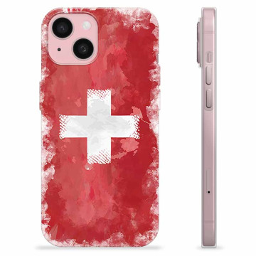 iPhone 15 TPU-deksel - Sveitsisk Flagg