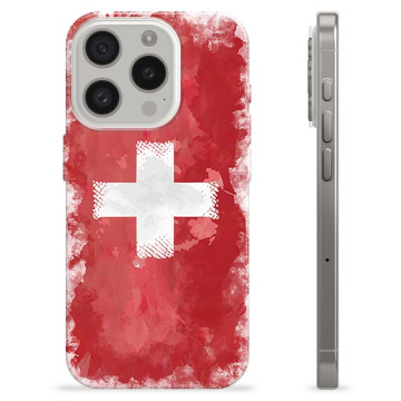 iPhone 15 Pro TPU-deksel - Sveitsisk Flagg