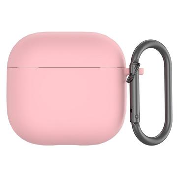 AirPods 4 Silikondeksel med Karabinkroken - Rosa