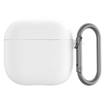 AirPods 4 Silikondeksel med Karabinkroken - Hvit